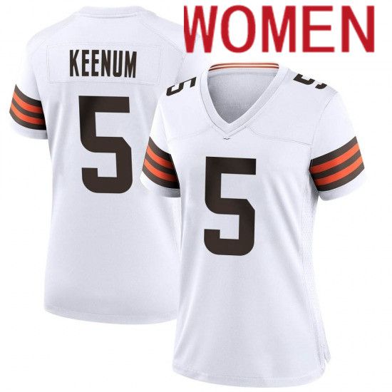 Women Cleveland Browns 5 Case Keenum Nike White Player Game NFL Jersey